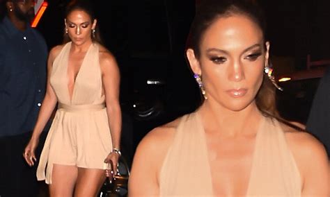 Jennifer Lopez Sports Extremely Low Cut Mini Dress At Marc Anthony S