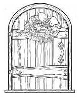 Coloring Door Doors Pages Adult Fairy sketch template
