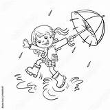 Coloring Rain Pages Girl Weather Drawing Printable Outline Jumping 30seconds Cartoon Print Kissing Royalty Playing Stock Comp Contents Similar Search sketch template
