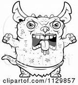 Gremlin Outlined Pudgy Green Coloring Clipart Vector Thoman Cory Cartoon Gremlins Angry Sign sketch template