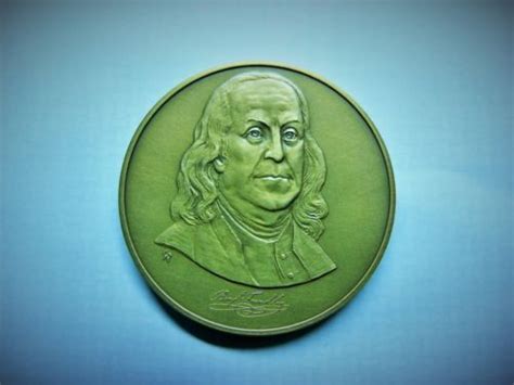 franklin mint collectors society ben franklin large bronze token coin medal ebay auction