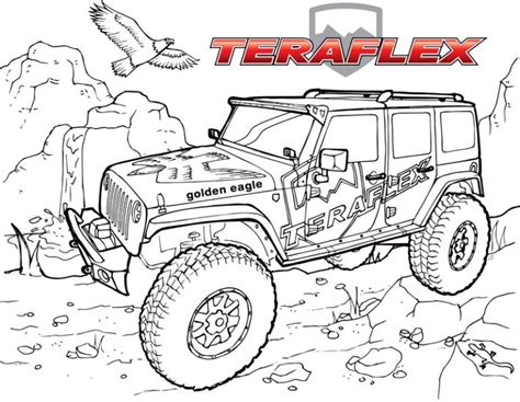 jeep teraflex  road coloring pages