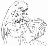 Inuyasha Kagome Aome 색칠 Inu 공부 이누야샤 Sailor sketch template