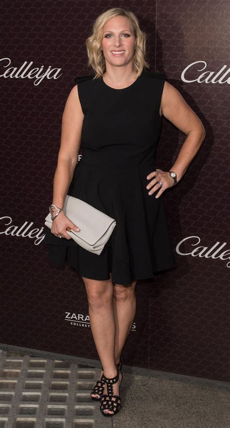 zara phillips wows in tight fitting black dress at launch of her