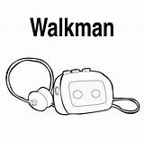 Walkman Colorear sketch template