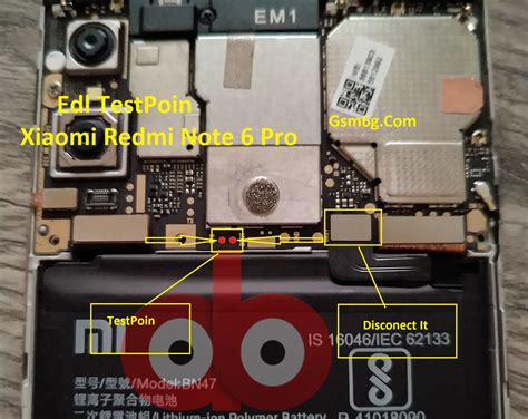 xiaomi redmi note pro edl mode point isp pinout emmc test point