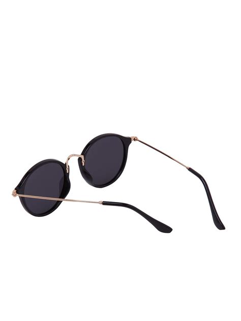 Black Lenses Round Frame Sunglasses Shein Sheinside