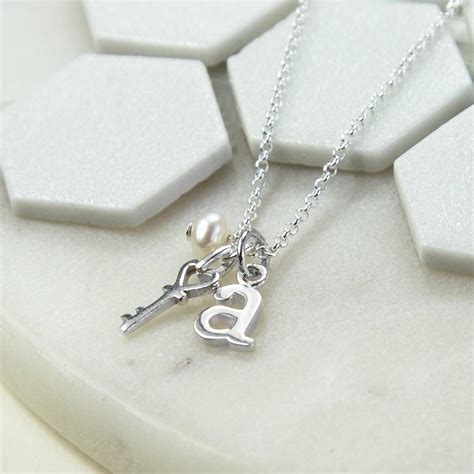 sterling silver initial letter necklace  martha jackson sterling