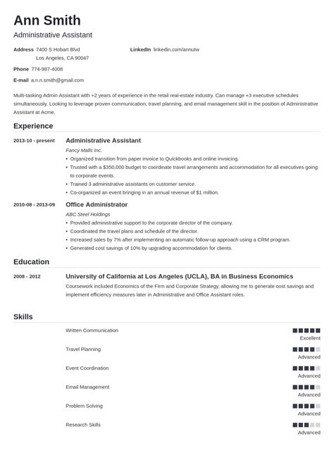 executive assistant resume examples  executive assistant resume