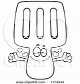 Mascot Spatula Hug Wanting Loving Clipart Cartoon Thoman Cory Outlined Coloring Vector Collc0121 Royalty sketch template