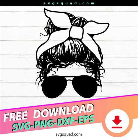 messy bun  svg png eps dxf clipart cutting files cricut silhouette