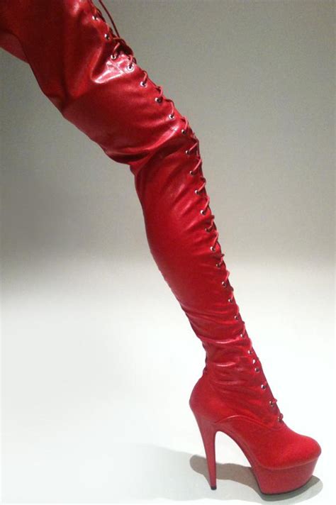 sex boot 15cm 6 inch with platform thigh high heel sexy 6 heels red