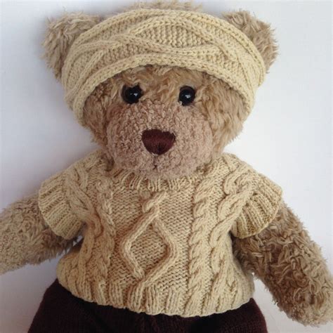 teddy bear cable wool sweater cable knit teddy bear sweater etsy