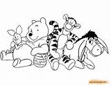 Coloring Pooh Winnie Friends Pages Tigger Eeyore Pdf Disney Book Piglet sketch template