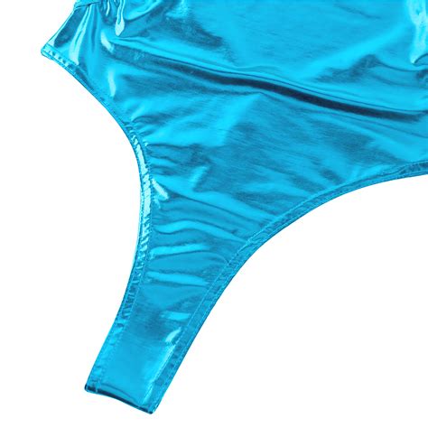 Women Sexy Bodysuit One Piece Swimsuit Thong Sleeveless Patent Leather