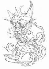 Swan Coloring Princess Lake Pages Drawing Ink Instant Getcolorings Odette Fantasy Color sketch template