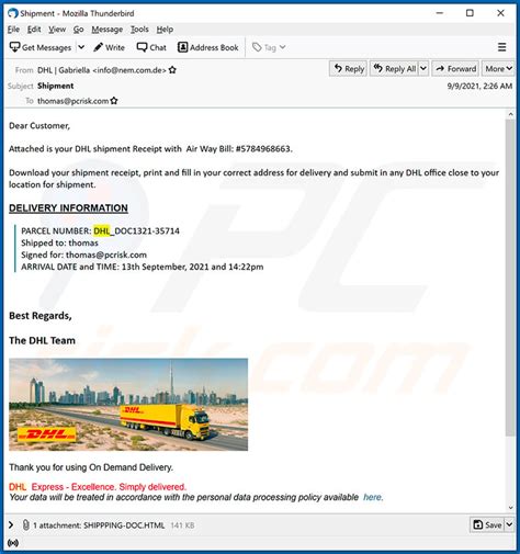 dhl express shipment confirmation email scam removal  recovery steps updated