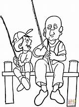 Coloring Pages Son Dad Fishing Hobby Family Colouring Clipart Drawing Patience Hobbies Color sketch template