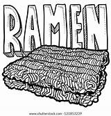 Noodles Ramen sketch template
