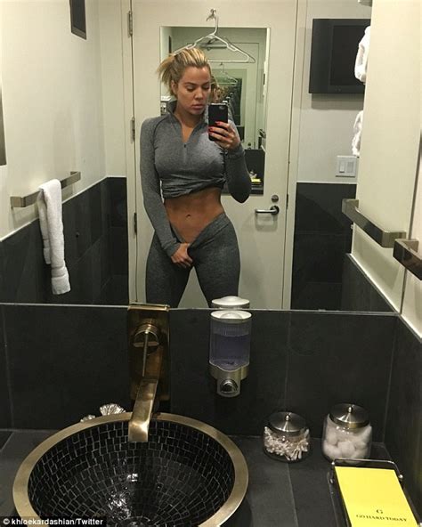 Khloe Kardashian Flashes Stunning Six Pack Stomach In Gym Selfie After