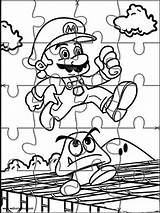 Mario Bros Para Puzzles Colorear Jigsaw Coloring Pages Cut Printable Pintar Super Dibujos Coloriage Sheets Kids Printables Niños Activities Colouring sketch template