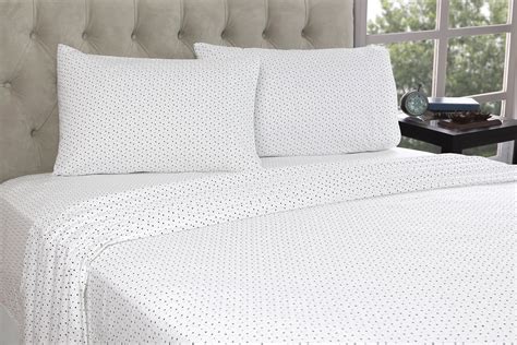 mainstays  cotton percale printed sheet set dots king walmart