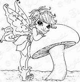 Fairy Mushroom Coloring Colouring Pages Stamps Adult Printable Mushrooms Whimsy Choose Board sketch template