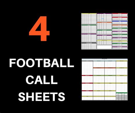 football play call sheet template    football call sheets