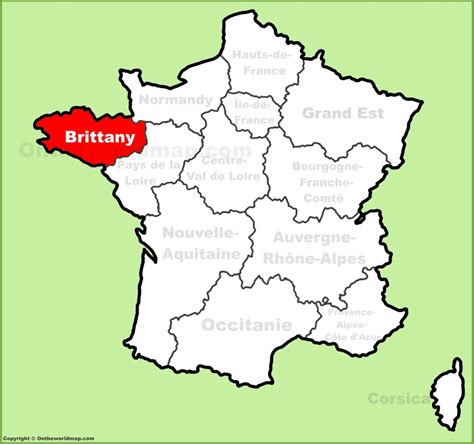 brittany location   france map