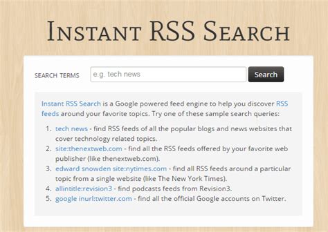 rss search engine  instant search instant rss search