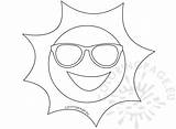 Sunglasses Sun Coloring Happy Illustration Pages Printable Getcolorings Color sketch template