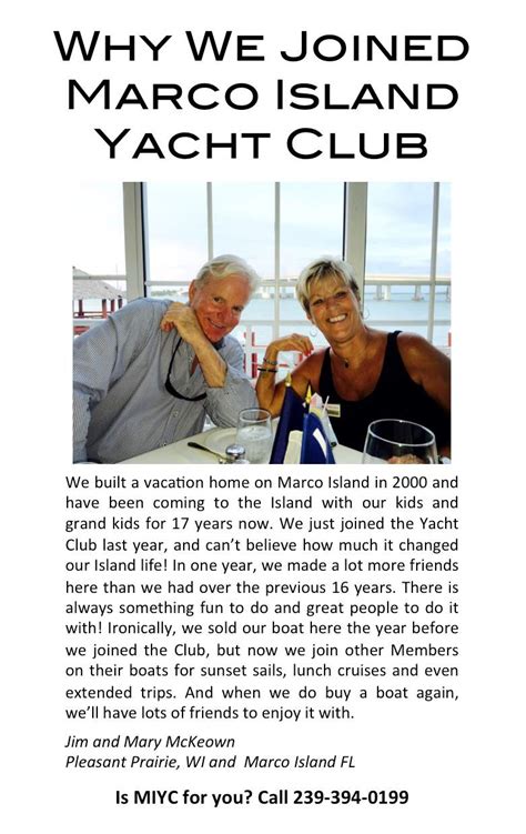 Testimonials Marco Island Yacht Club