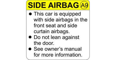airbag warning safety label vinlabelshopcom