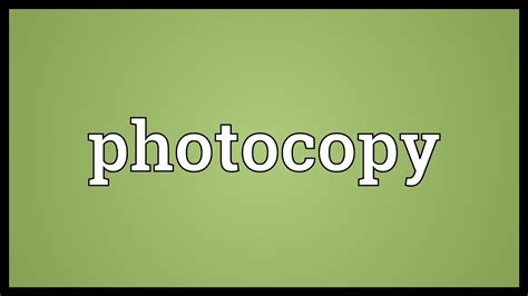 photocopy meaning youtube