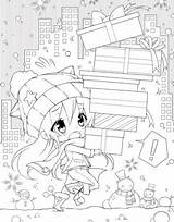 Christmas Coloring Chibi Manga Cute Color Characters Book Adorable Wishlist Add sketch template