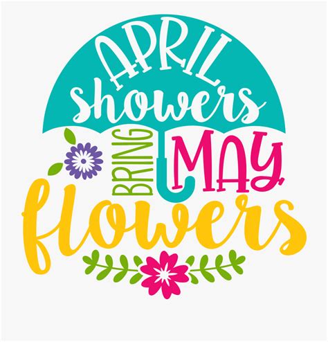 digital april showers bring  flowers printable art drawing