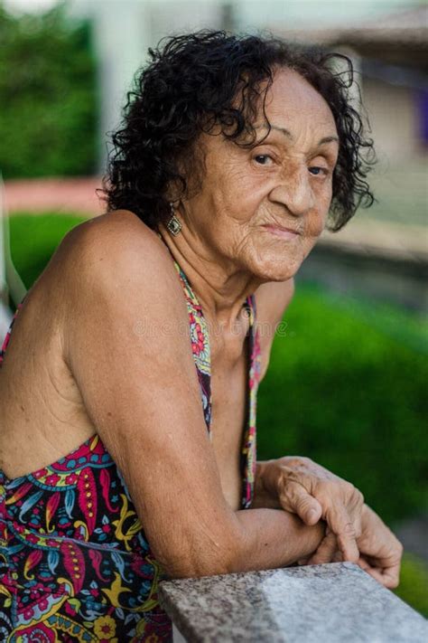 cheerfull portrait mature brazilian woman stock image image of mature