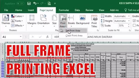 print file microsoft office excel  terpotong