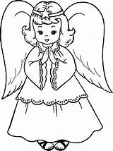 Angel Coloring Clipart Pages Christmas Color sketch template
