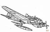 Coloring Bomber Pages Heinkel He 111 Aircraft Planes Drawing Printable Vehicles sketch template