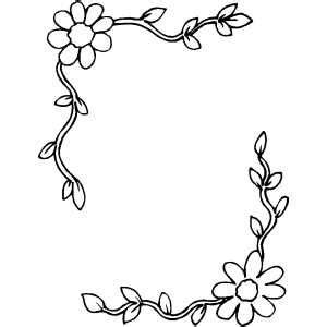 flowers frame  coloring sheets  png format flower coloring