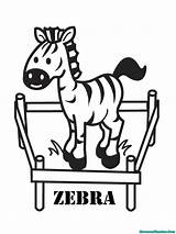 Zebra Curral Mewarnai Colorir Zoologico Cebra Tudodesenhos Diwarnai sketch template