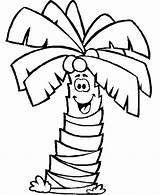 Palm Tree Coloring Pages Kids Cartoon Printable Coloringfolder Thick Print sketch template