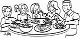 Dinner Clipart Family Drawing Coloring Table Meal Diner Clip Eat Pages Feast Friend Cliparts Pencil Eating Lunch Clean Baby Easy sketch template