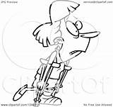 Woman Cartoon Crutches Using Toonaday Royalty Outline Illustration Rf Clip 2021 sketch template