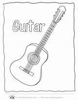 Guitar Coloring Pages Kids Music Color Acoustic Printable Guitars Drawing Worksheet Cat Pete Outline Electric Les Paul Activities Clipart Big sketch template