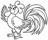 Rooster Colouring Coloringhome Printcolorcraft Crowing sketch template