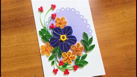 How To Make Beautiful Paper Quilling Card Paper Quilling Flower Card