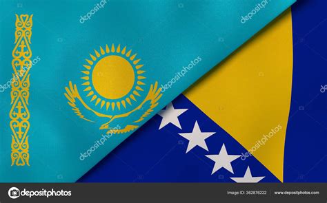 dois estados bandeiras cazaquistão bósnia herzegovina