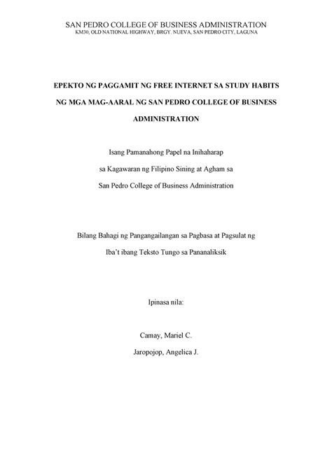 fil thesis filipino sa panitikan epekto ng paggamit ng